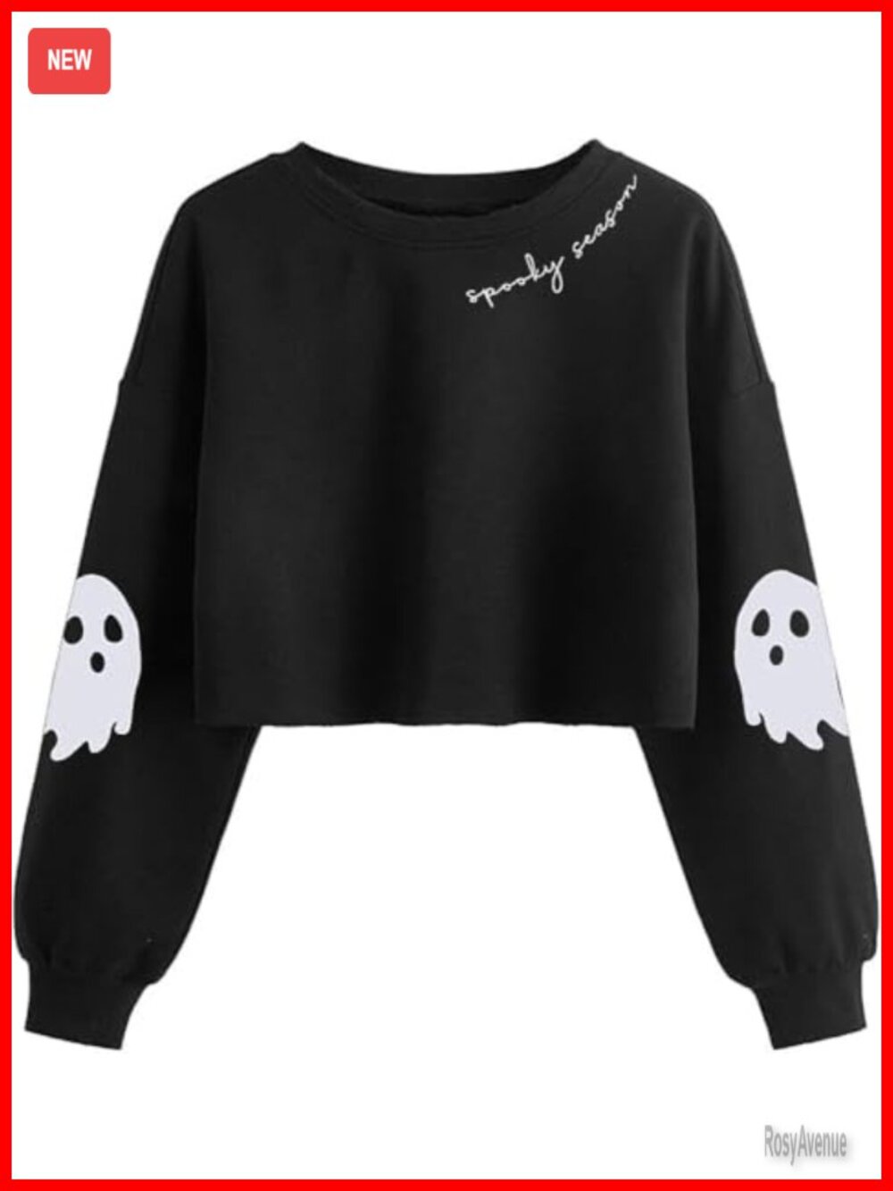 Women's Halloween Ghost Graphic Crop Sweatshirt Lantern Long Sleeve Pullover